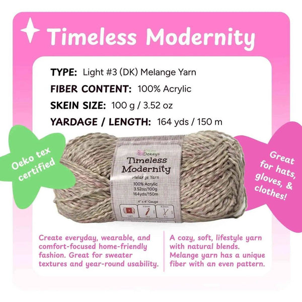 Timeless Modernity Sweater Like Acrylic Melange Yarn, 100g Light Weight