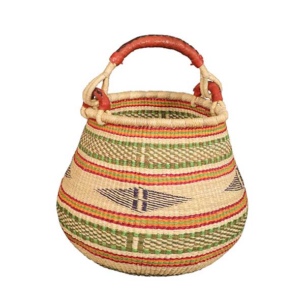 African Bolga Baskets : Pot-Shaped Basket (G-161)