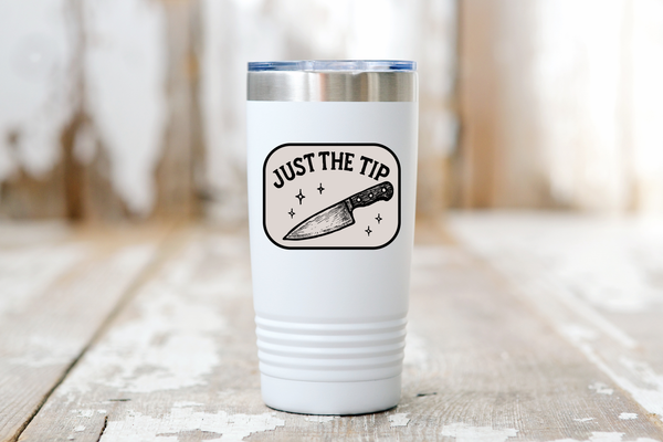 Just the Tip Sticker - dark, funny, halloween, knife, fall