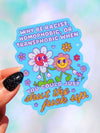 Why Be Racist – Funny Flower Glitter Vinyl Sticker