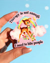 Therapy Is Not Enough – Funny Deer Glitter Vinyl Sticker