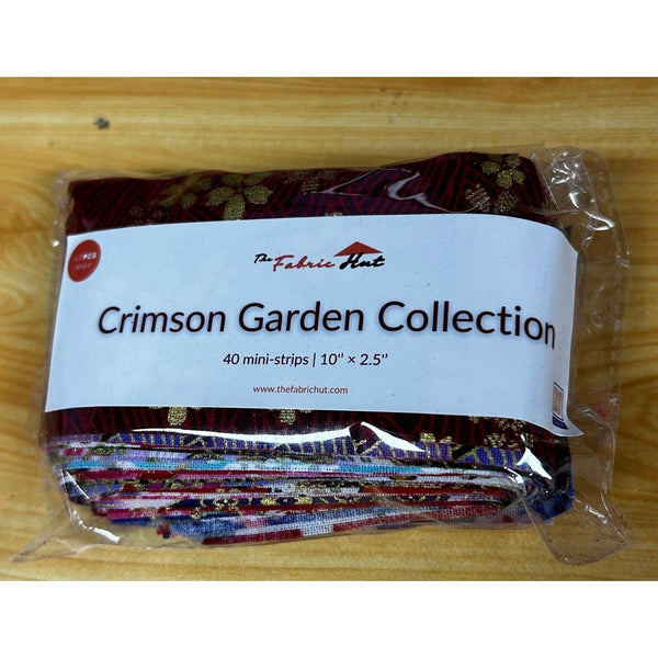 40-Piece Cotton 2.5'' x 10'' Mini Strips - Crimson Garden Collection