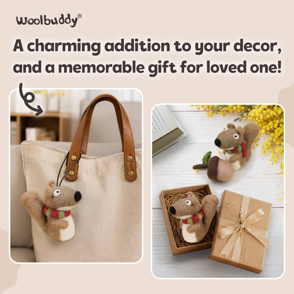 Squirrel Needle Felting Kit – Beginner DIY Wool Craft Gift