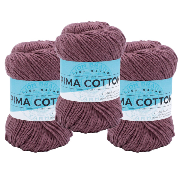 Lion Brand Yarn Pima Cotton 3 Pack