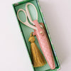 Ivory and Gold Heirloom Scissors with Case | Petunia Pink