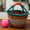 Mini Round w/Leather Handle African Bolga Baskets