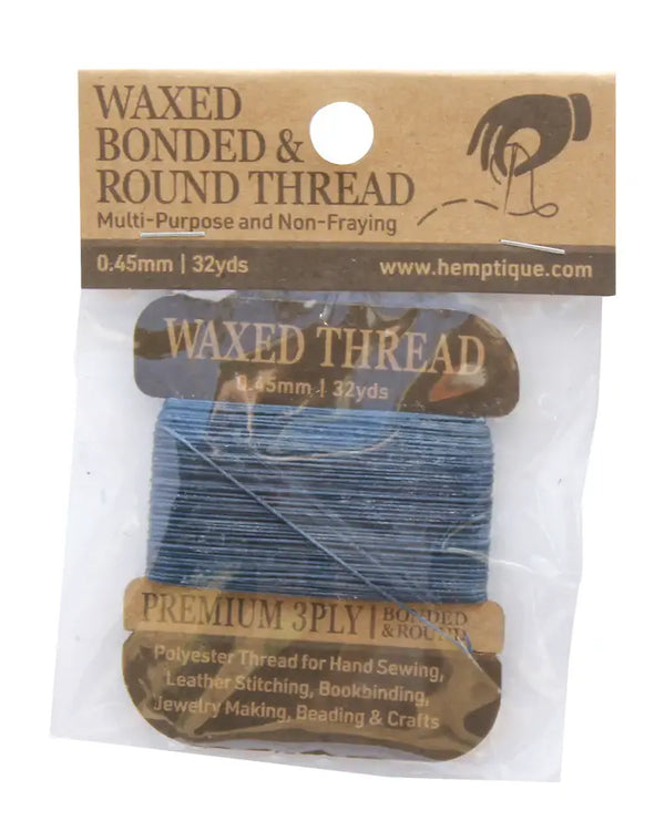 MULTI-PURPOSE 0.45MM WAXED BONDED ROUND POLY THREAD CARD