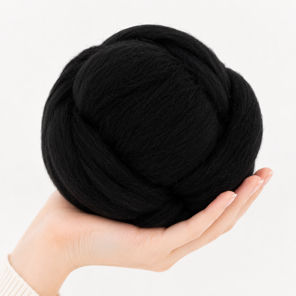 Merino Wool Roving | Black | EF068