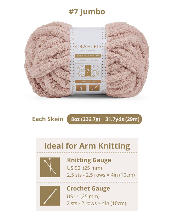 Chunky Chenill Yarn | 8oz/227g | Jumbo #7 | Pack of 8