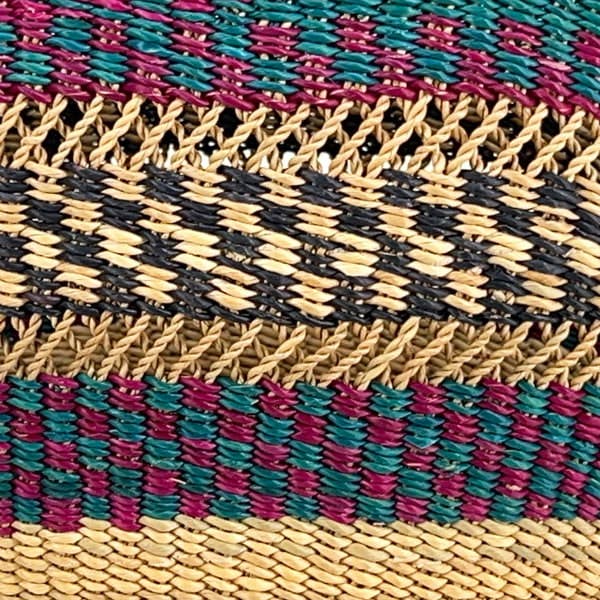 African Bolga Baskets : Open Weave Mini Tote (G-133W)