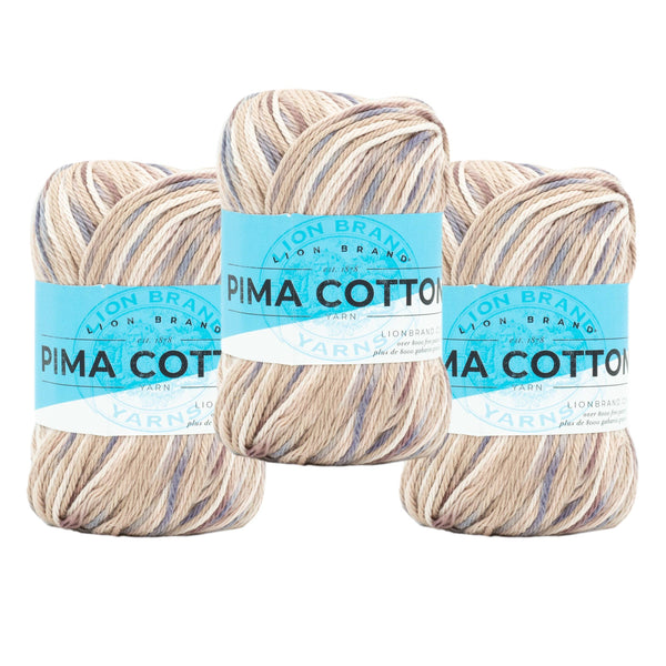 Lion Brand Yarn Pima Cotton 3 Pack
