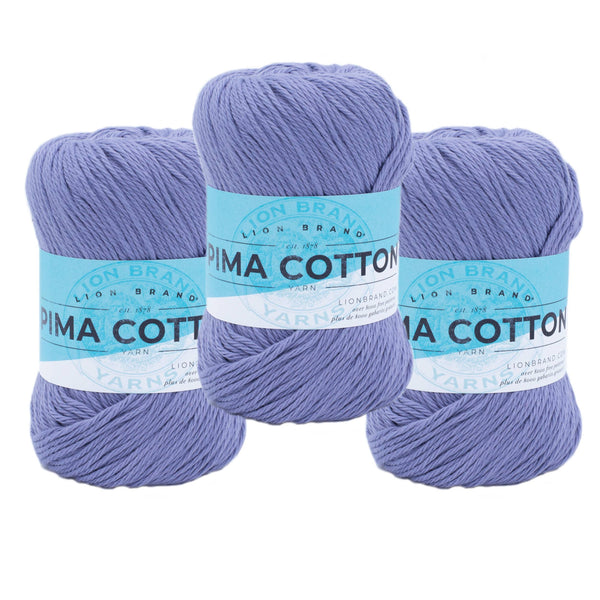 Lion Brand Yarn Pima Cotton 3 Pack