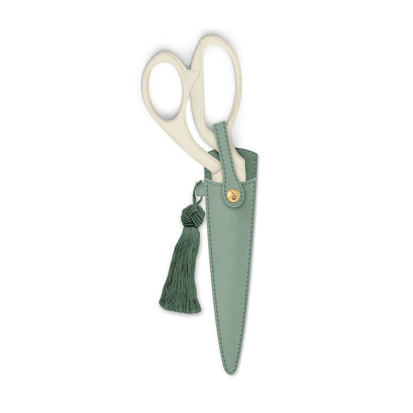 Ivory and Gold Heirloom Scissors with Case | Sage Green