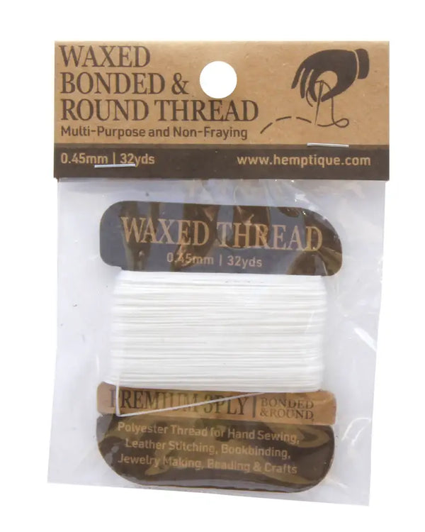 MULTI-PURPOSE 0.45MM WAXED BONDED ROUND POLY THREAD CARD