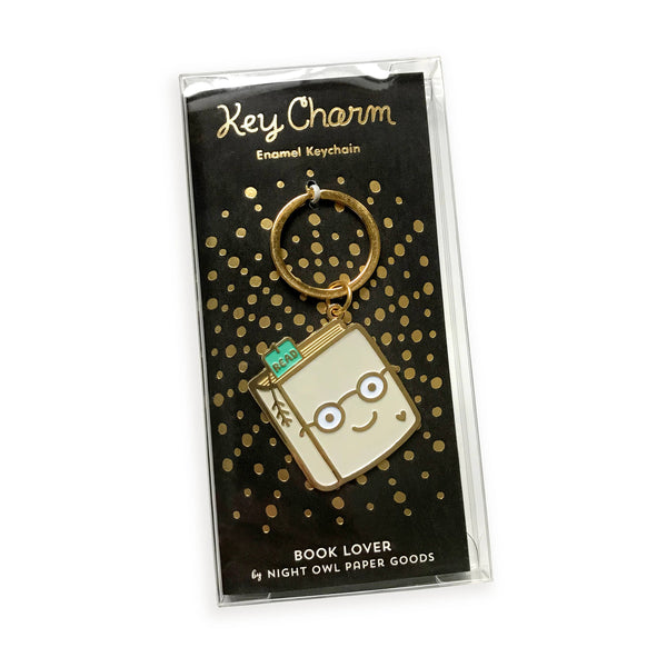 Book Lover Enamel Keychain