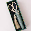 Ivory and Gold Heirloom Scissors with Case | Dusk Blue