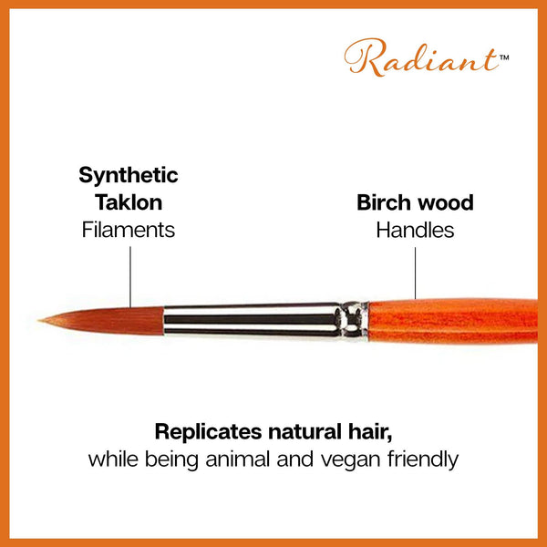 Radiant™ 6000 Round Golden Synthetic Brush Set - 5 pc