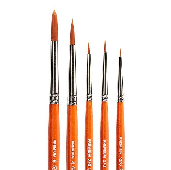 Radiant™ 6000 Round Golden Synthetic Brush Set - 5 pc