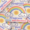 Progress Over Perfection Kawaii Rainbow Sticker