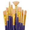 Studio Mixed Media White Bristle Brush Set - 10 pc