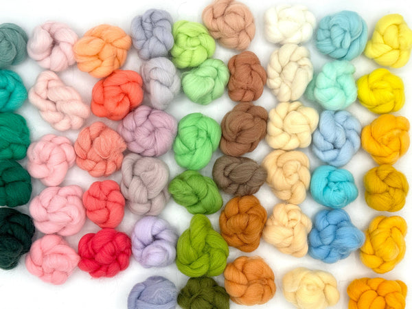 100 colors Needle Felting Wool 100% Merino Wool/Spinning/Super soft 21 Micron