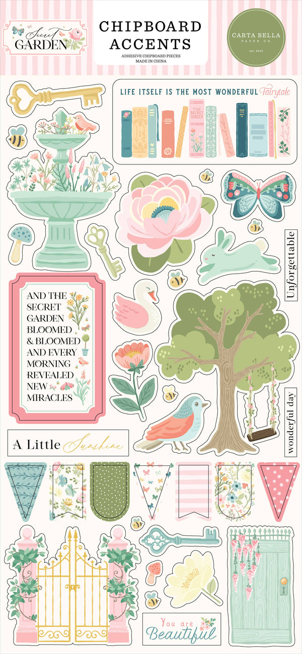 Secret Garden 6x13 Chipboard Accents