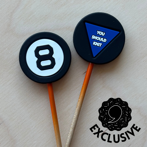 *Exclusive* Knitting Needle Point Protector Magic 8 Ball
