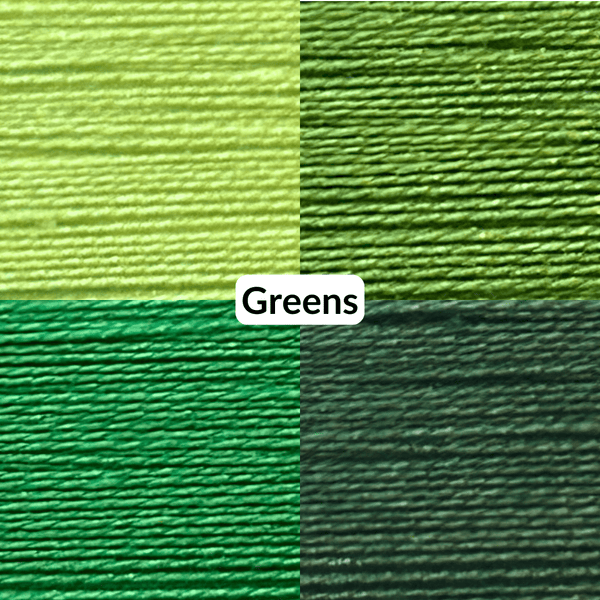 Cotton Thread Set - Greens! For Quilting and Sewing - 8 Spools, 4 Colors, 180 Yards Each