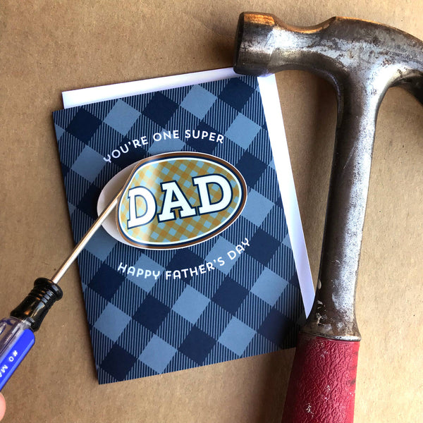 Plaid Dad Sticker Card