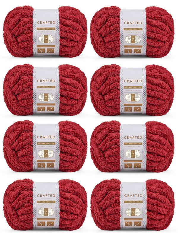 Chunky Chenill Yarn | 8oz/227g | Jumbo #7 | Pack of 8