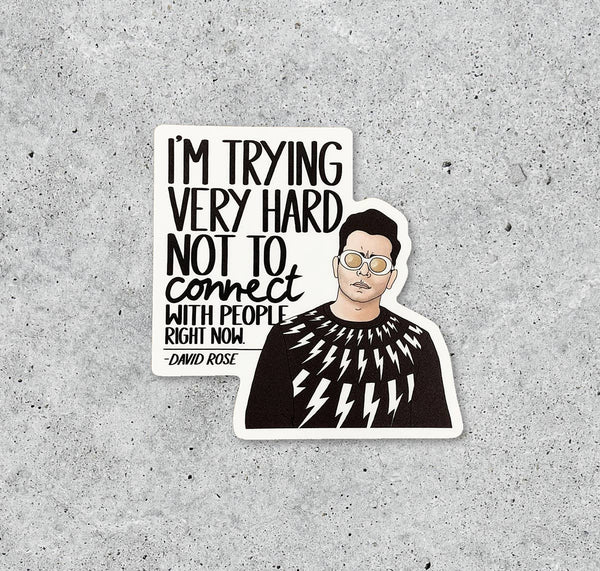 Schitt's Creek David I'm Trying Very Hard vinyl sticker