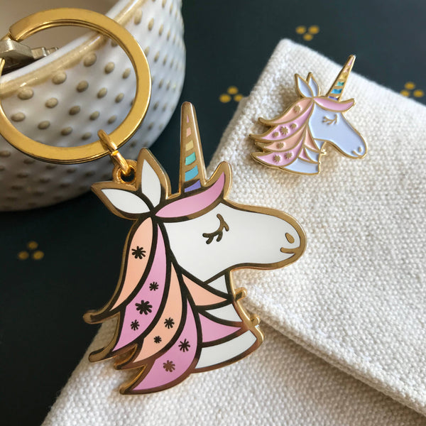 Unicorn Enamel Keychain