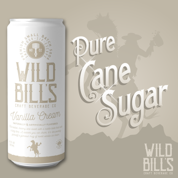 Vanilla Cream: Premium Cane Sugar Soda - 12oz Can