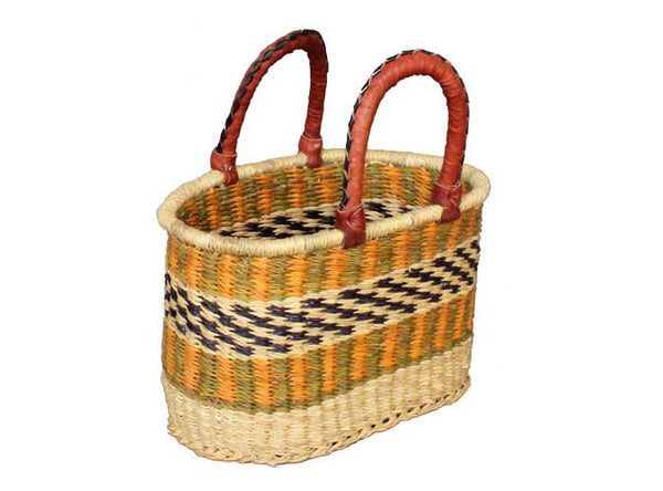 African Bolga Baskets : Small Oval Basket (G-141)