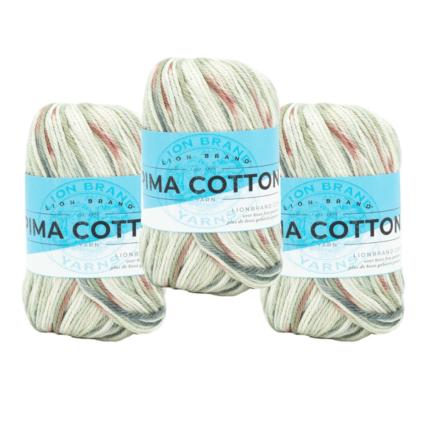 Lion Brand Yarn Pima Cotton 3 Pack