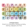 PRO Double-Ended Alcohol Markers - 24 Pastel Colors