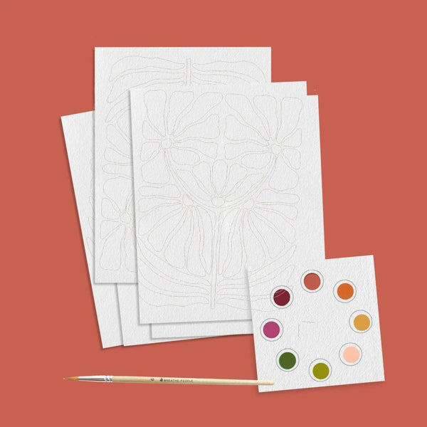 All-in-One Watercolor Postcards: Folk Art