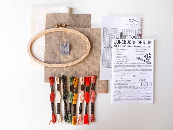 Rosy Chaos Cross Stitch Kit