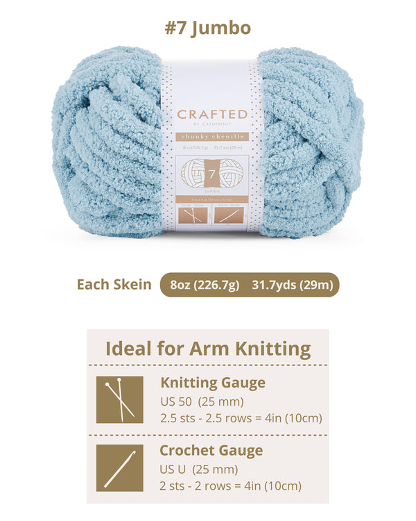 Chunky Chenill Yarn | 8oz/227g | Jumbo #7 | Pack of 6