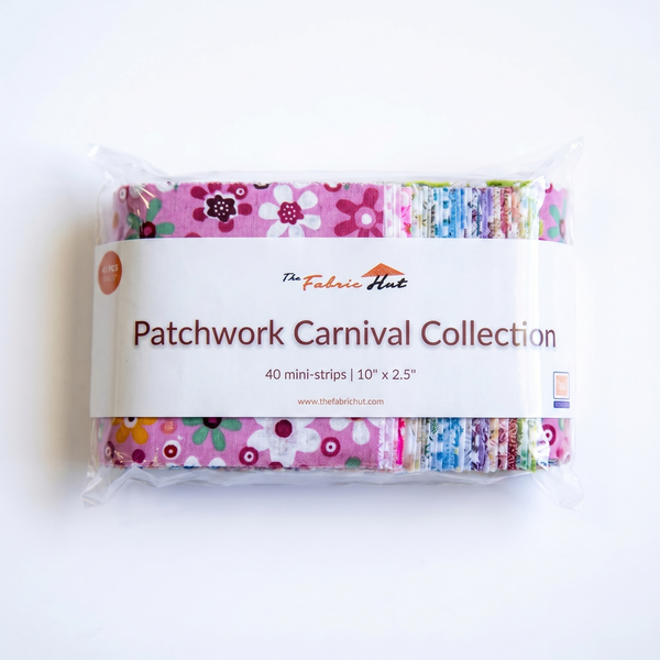 40-Piece Cotton 2.5'' x 10'' Mini Strips - Patchwork Carnival Collection