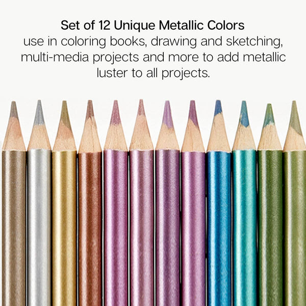 Colored Pencils - 12 Metallic Colors