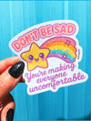 Don’t Be Sad – Funny Rainbow Star Glitter Vinyl Sticker