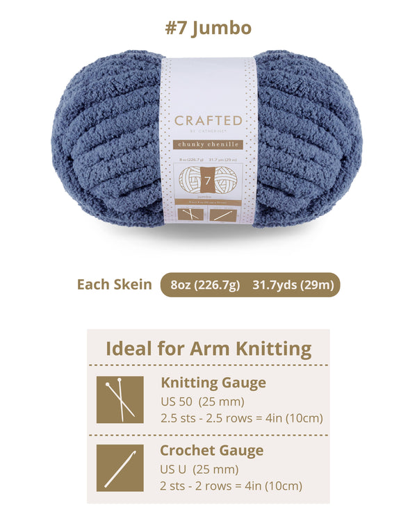 Chunky Chenill Yarn | 8oz/227g | Jumbo #7 | Pack of 6