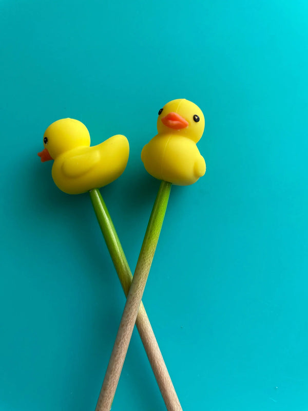 Yellow Rubber Ducks Knitting Needle Point Protectors