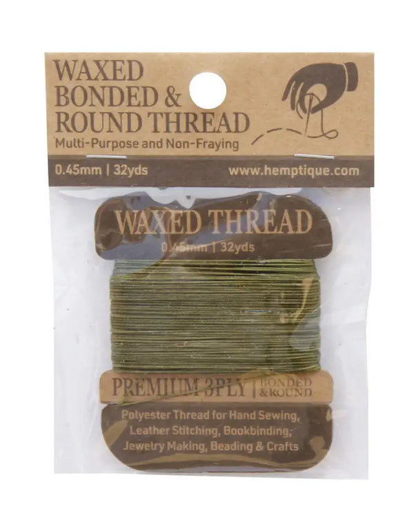 MULTI-PURPOSE 0.45MM WAXED BONDED ROUND POLY THREAD CARD