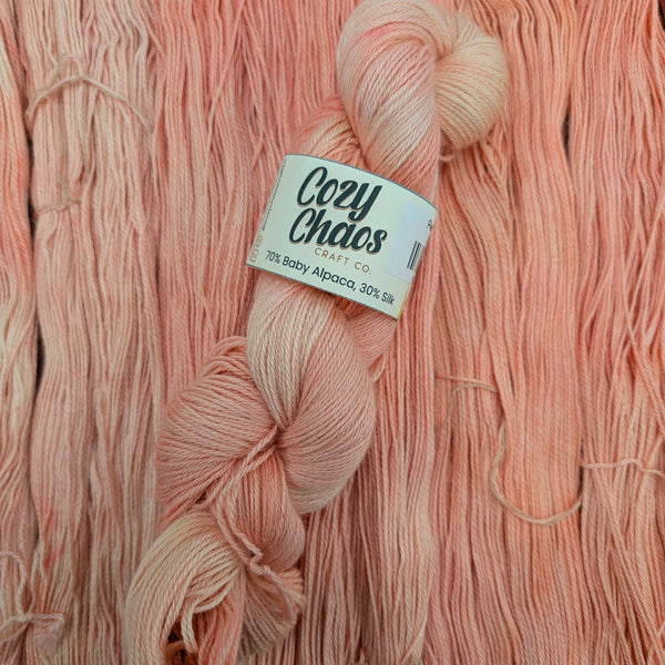 Peony Baby Silk Yarn | 70% Baby Alpaca, 30% Silk | Botanical Collection