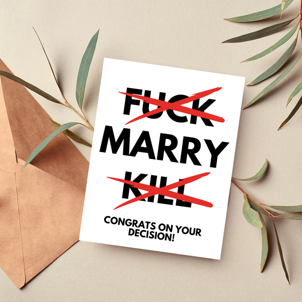 Congrats Wedding or Engagement Card Funny
