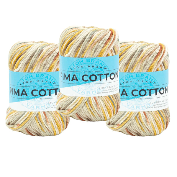 Lion Brand Yarn Pima Cotton 3 Pack