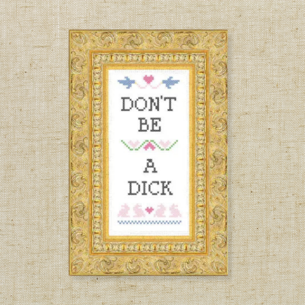Don't Be A Dick Cross Stitch Kit