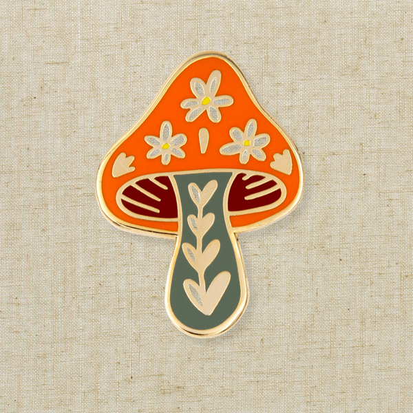 Floral Mushroom Enamel Pin